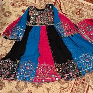 Colorful Mirrored Afghan Dress